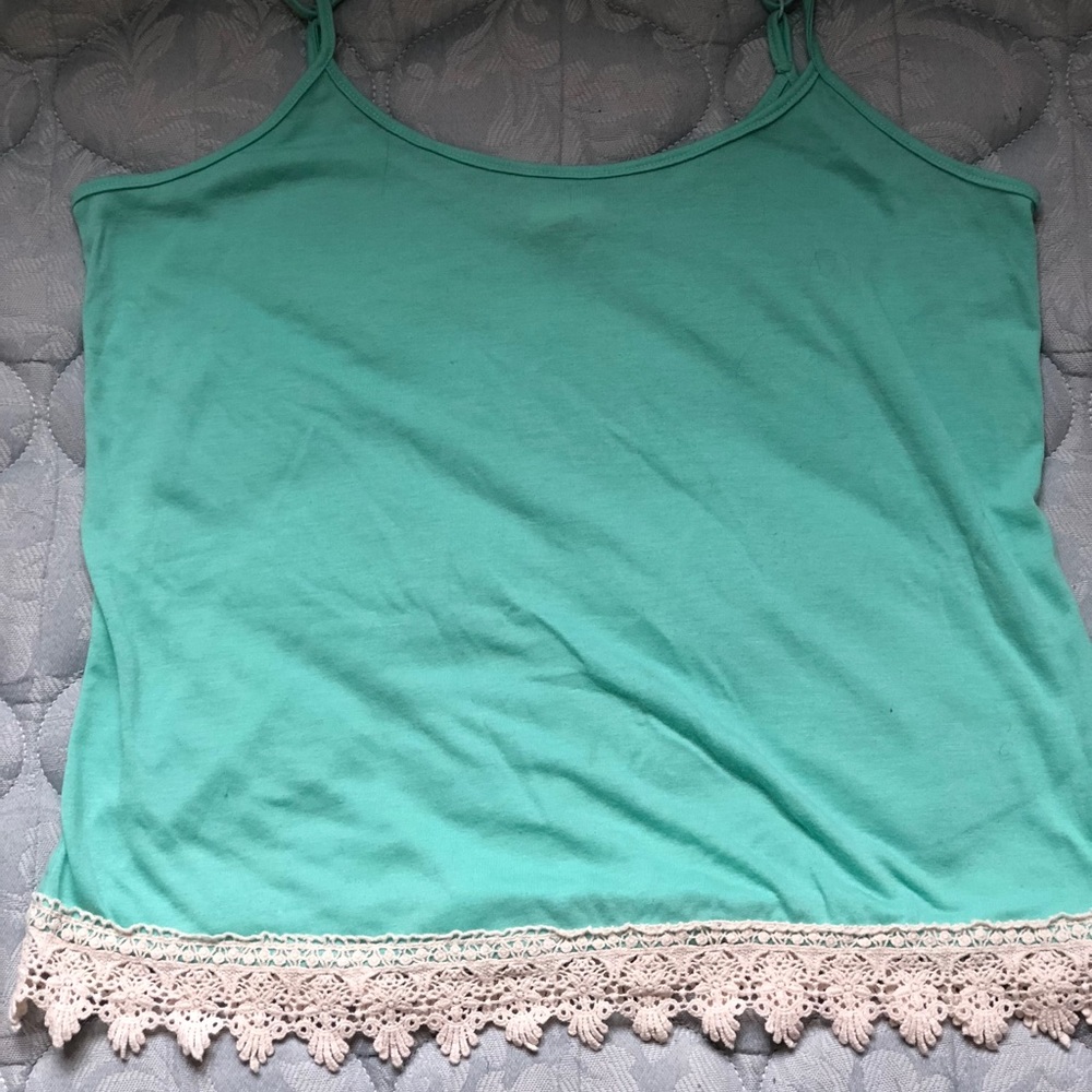 mint lace tank top
